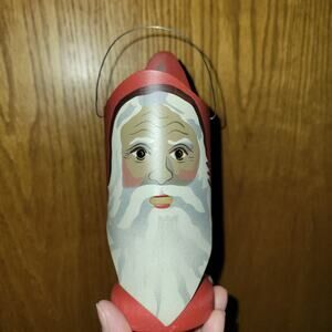 Vintage Folk Art Shadowdancer By Edna Young 1988 Santa Candle Holder Lantern